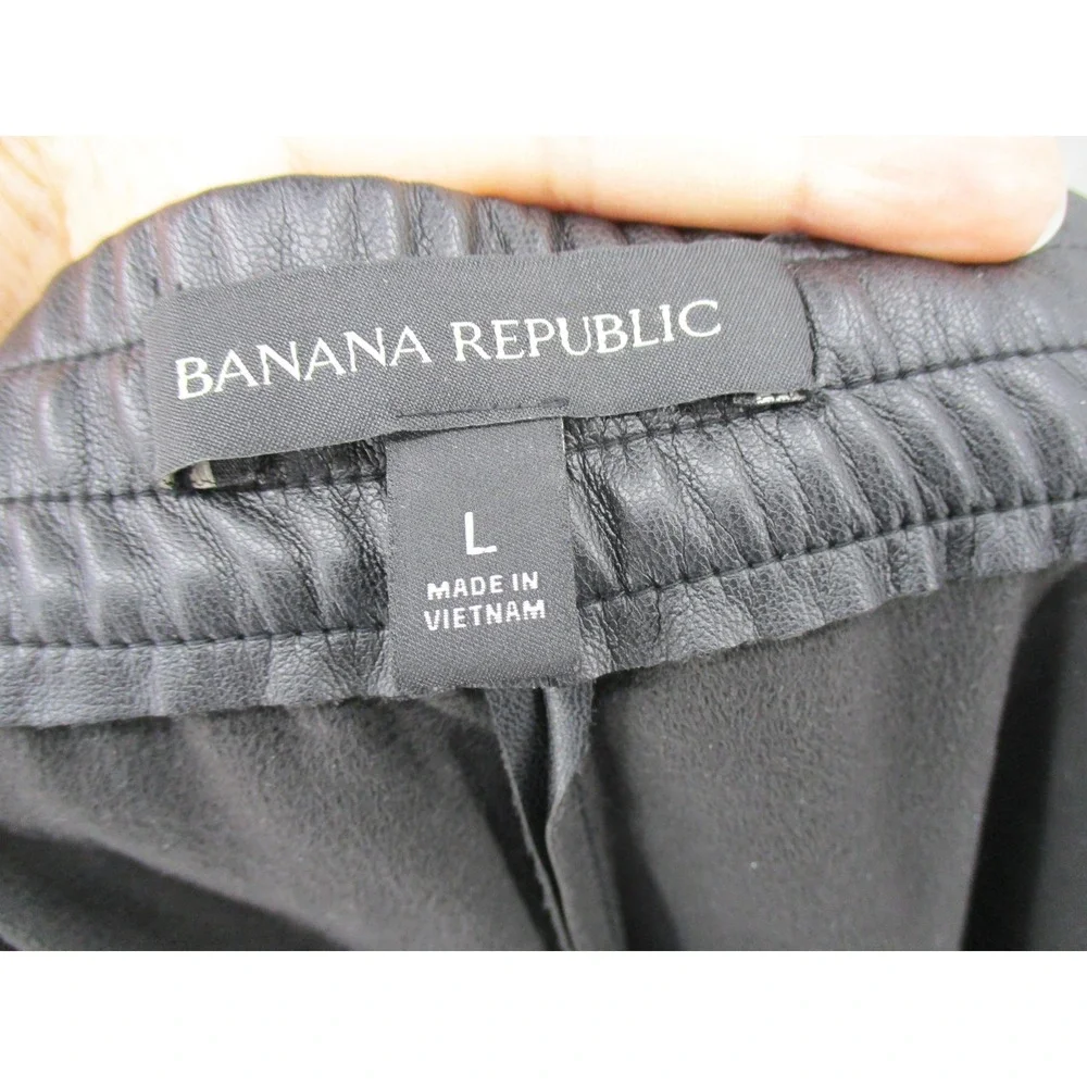 Banana Republic Pants Womens Large Black Vegan Leather Relaxed Grunge Goth Opium